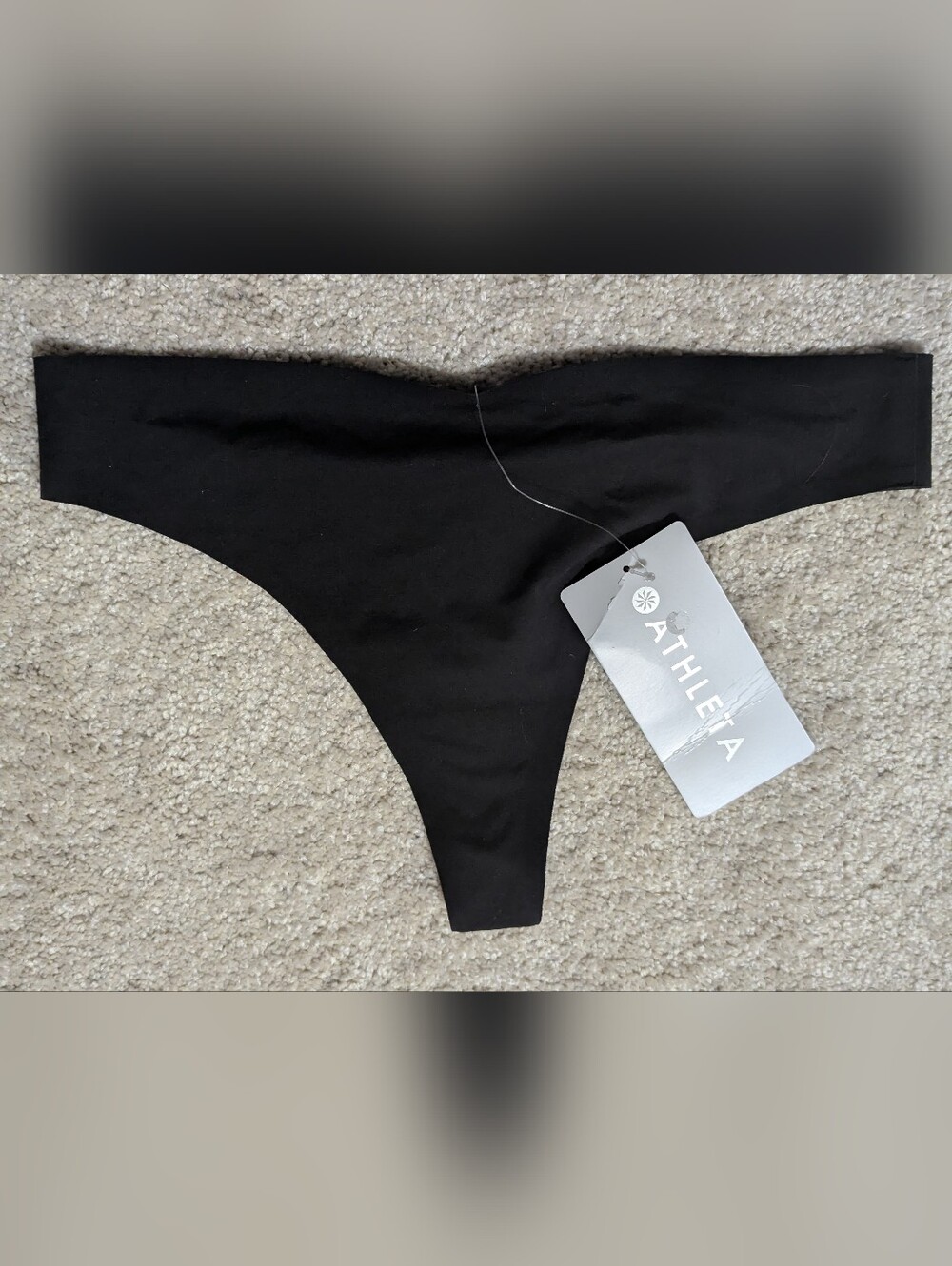 NWT Athleta Black Tanga Ritual Thong Underwear - Sz M